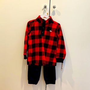 Black and red plaid outfit